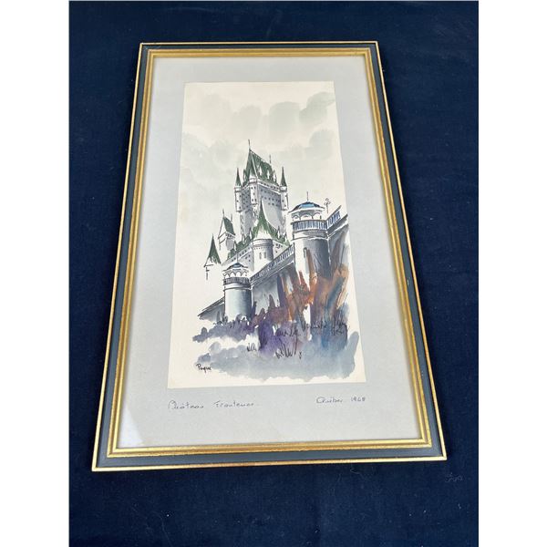 Framed Water Colour "Chateau Frontenac"