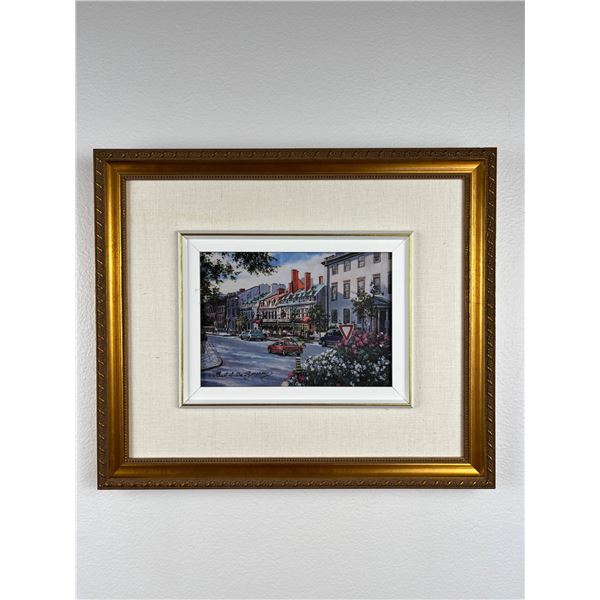 Framed Street in Village Print