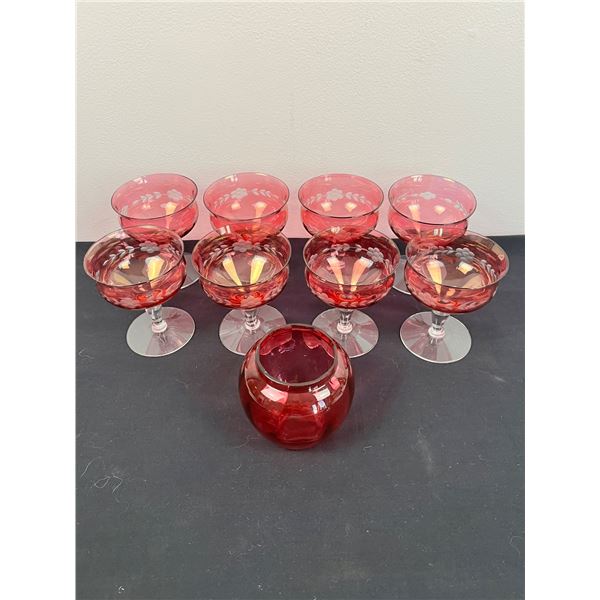 Rose Coloured Glassware