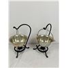 Image 1 : 2 Tealight Warmers with Hanging Pots & Stand