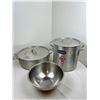 Image 1 : Wear-Ever Large Aluminum Pots & Vollrath Bowl