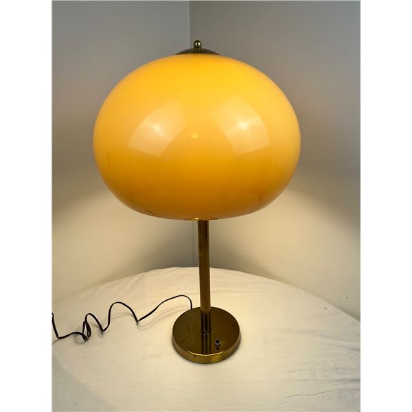 Vintage Brass Like Table Lamp with Plastic Shade