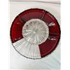 Image 2 : Glass Lazy Susan, 1 Red Dish Missing