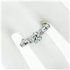 Image 3 : Vintage 18k White Gold 1.27 ctw Round & Baguette Diamond Solitaire Engagement Ri