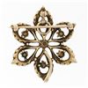 Image 2 : Antique Victorian 14K Yellow Gold Seed Pearl Cluster Open Flower Brooch Pendant