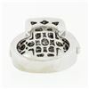 Image 7 : 18k White Gold 1.20 ctw Round & Princess Cut Diamond Tiered Square Cluster Ring