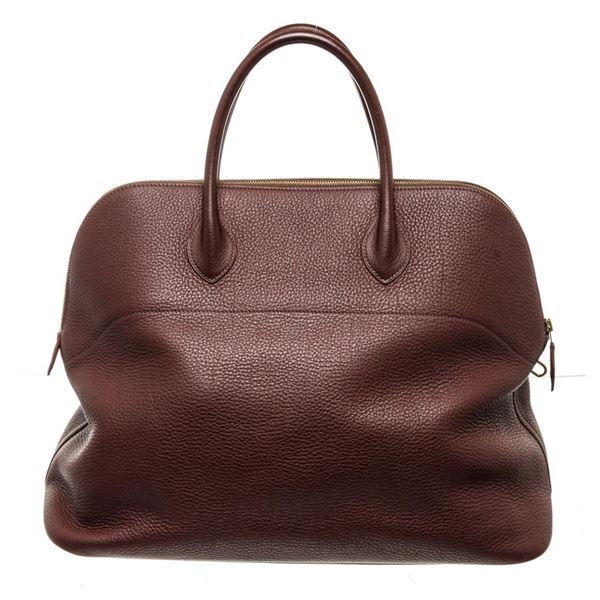 Hermes Brown Leather Bolide 45cm Shoulder Bag