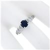 Image 3 : NEW 14K Gold 1.36 ctw GIA Oval Sapphire Solitaire & Diamond Heart Engagement Rin