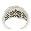 Image 5 : 14k White Gold Wide 1.50 ctw Pave Diamond Domed Wrap-Around Band Dinner Ring