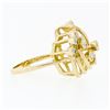 Image 5 : 14k Yellow Gold 1.30 ctw Bezel Diamond Open Wire Work Tiered Swirl Cocktail Ring