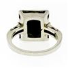 Image 7 : Antique Art Deco 14K White & Rose Gold Black Onyx Etched Milgrain Filigree Ring