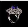 Image 4 : 14KT White Gold 2.55 ctw Tanzanite and Diamond Ring