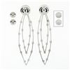 Image 5 : 14K White Gold 1.30 ctw Round Pave Set Diamond Long Swing Drop Dangle Earrings