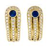 Image 1 : QUALITY Di Modolo 18K Yellow Gold 1.90 ctw Sapphire Diamond Huggie Cuff Earrings