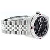 Image 4 : Rolex Mens Stainless Steel Black Roman Diamond & Ruby Datejust Wristwatch 36MM