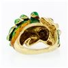 Image 6 : Vintage 18K Yellow Gold Multi Color Enamel Large Dragon or Fish Wrap Band Ring