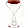 Image 1 : 18K White Gold VS E Ideal 2.40 ctw Diamond Heart Dangle Infinity Link Necklace