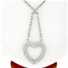 Image 2 : 18K White Gold VS E Ideal 2.40 ctw Diamond Heart Dangle Infinity Link Necklace