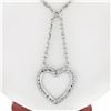Image 5 : 18K White Gold VS E Ideal 2.40 ctw Diamond Heart Dangle Infinity Link Necklace