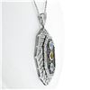 Image 3 : 18k White Gold 2.15 ctw Aquamarine, Citrine, & Diamond Open Milgrain Pendant Nec