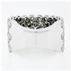Image 7 : Wide 18K White Gold 2.72 ctw Diamond Flexible Milgrain Honeycomb Cluster Band Ri