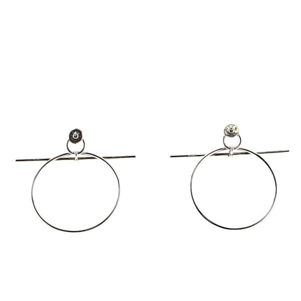 Hermes Hoop Sterling Silver Earrings Silver