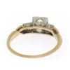 Image 5 : Antique Victorian 14k Two Tone Gold Cushion Old Mine Cut Diamonds 3 Stone Ring