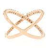 Image 5 : NEW 14k Rose Gold 0.50 ctw 45 Round Brilliant Diamond Simple X Ex Cross Band Rin