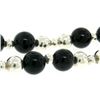 Image 2 : Tiffany & Co. Sterling Silver & Black Onyx Graduated Bead Ball Long 32" Necklace