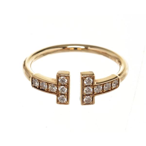 Tiffany & Co Gold T Wire Diamond Ring 4.5