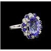 Image 1 : 14KT White Gold 6.27 ctw Tanzanite, Sapphire and Diamond Ring