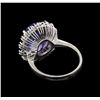 Image 3 : 14KT White Gold 6.27 ctw Tanzanite, Sapphire and Diamond Ring