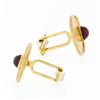 Image 5 : Vintage Men's 14K Yellow Gold Star Ruby Florentine Finish Large Oval Cufflinks