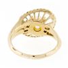 Image 6 : 14K Yellow Gold 6.0mm Pearl Solitaire Wave Bypass Shell Open Work Cocktail Ring