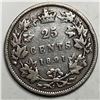 Image 1 : 1891 Queen Victoria 25 Cents Fine +++ Key Date