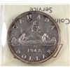 Image 2 : 1947 Maple King George VI Canadian Silver Dollar ICCS-MS-60