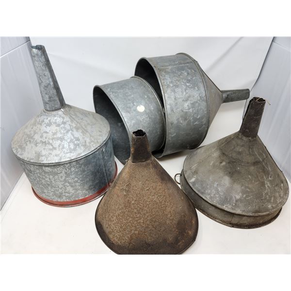 Vintage Tin/Aluminum Funnel Lot