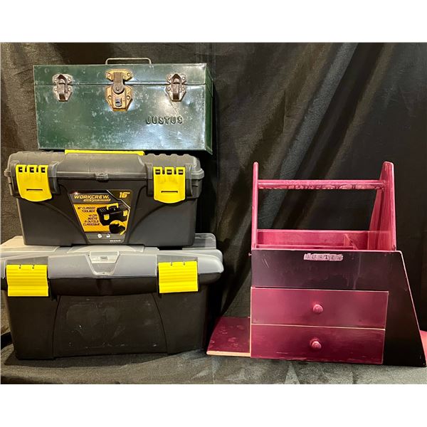3 Tool boxes, and Children's Handmade Tool Box