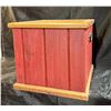 Image 1 : Red Handcrafted Solid Wood Record Storage Box (hold 50ish Vinyl)