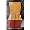 Image 2 : Red Handcrafted Solid Wood Record Storage Box (hold 50ish Vinyl)