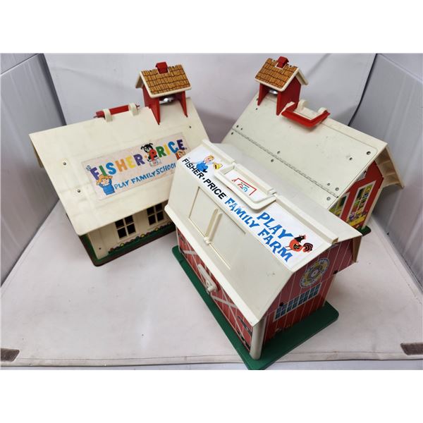 3 Vintage Fisher Price Playhouses