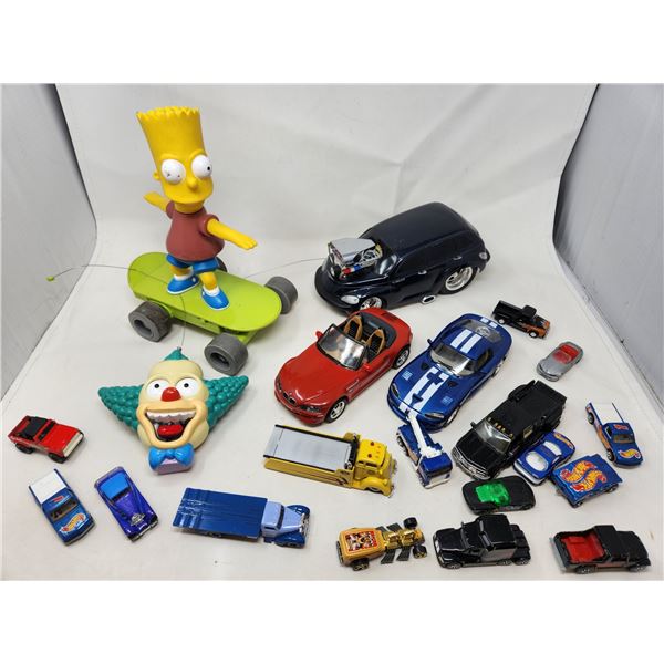 Vintage Bart Simpson Remote Control Car and Misc. Cars and Hot Wheels