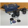 Image 1 : Nikon AE-L Camera w/ Multiple Lenses, Caps & Carry Case