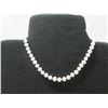 Image 1 : White Simulated Pearl Bead Necklace 18"L