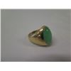 Image 2 : Men's 14k Gold Ring w/ Green Stone Size 10.5 (12.27g)