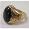 Image 1 : Men's 14k Gold Ring w/ Black Stone Size 11.5 (8.84g)