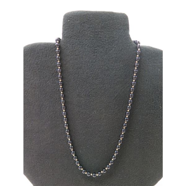 Black Bead Necklace 29"L