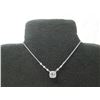 Image 2 : Metal Necklace w/ Light Blue Stone 16"L & Matching Earrings