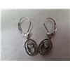 Image 8 : Metal Necklace w/ Light Blue Stone 16"L & Matching Earrings