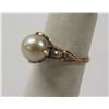 Image 2 : Gold 18k Ring w/ Pearl Bead Size 4.5 (2.07g)